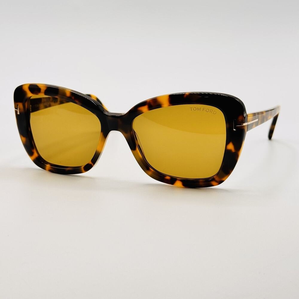 Tom Ford Sunglasses MAEVE TF1008 55J Blonde Havana Butterfly Brown Lens 55mm
